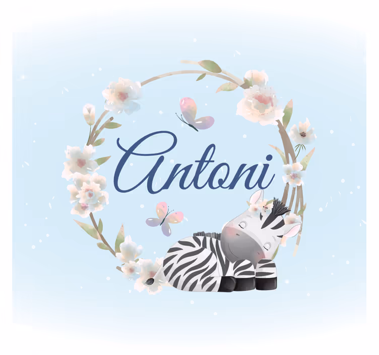 Tenda a rullo cameretta zebra carina con nome - TenStickers