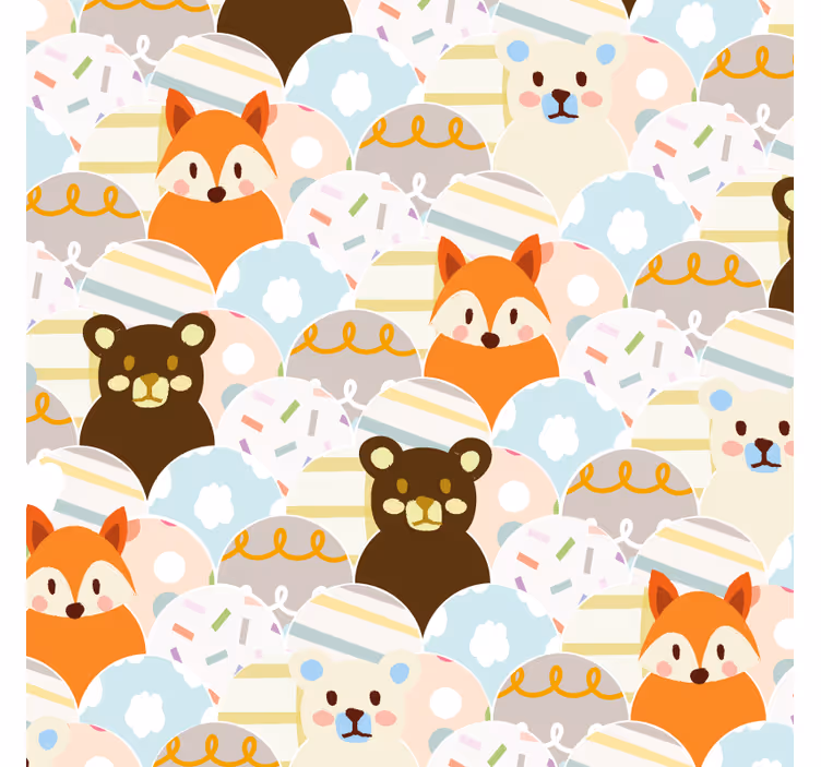 Tenda a rullo cameretta design orso e volpe bambini - TenStickers