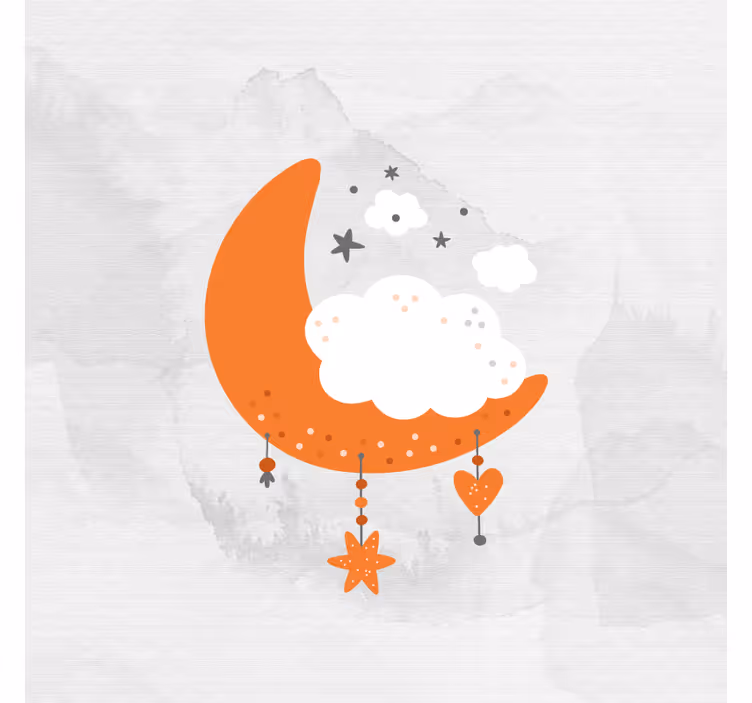 Tenda a rullo cameretta luna e nuvole minimaliste - TenStickers