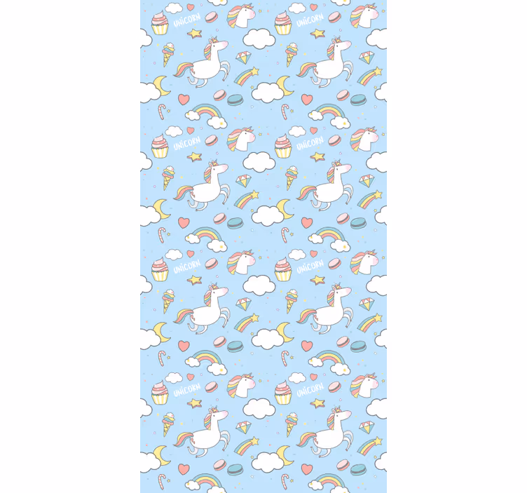 Tenda a rullo cameretta unicorni e arcobaleni colorati - TenStickers