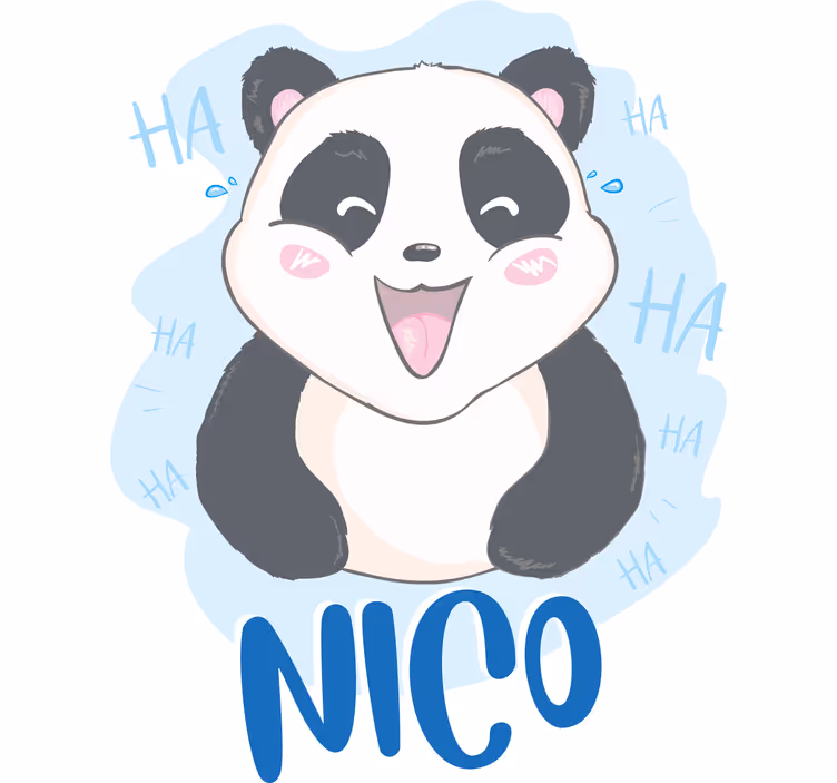 Tenda a rullo cameretta panda sorpreso col nome - TenStickers