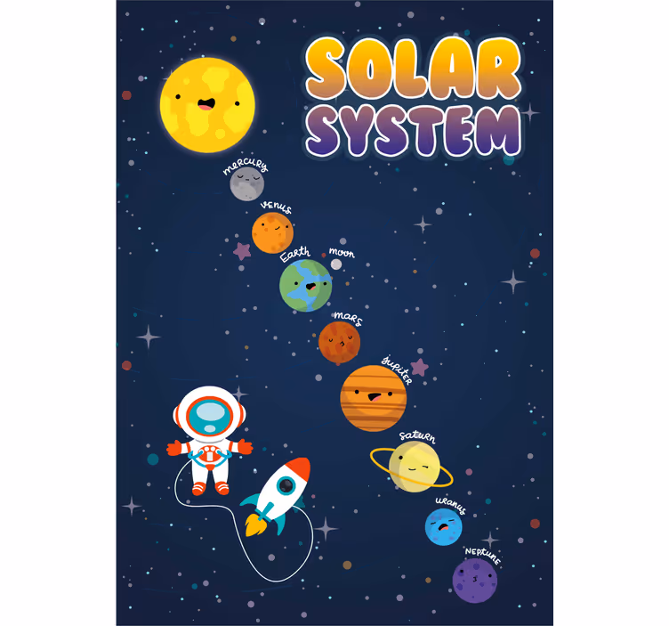 Tenda a rullo cameretta sistema solare - TenStickers