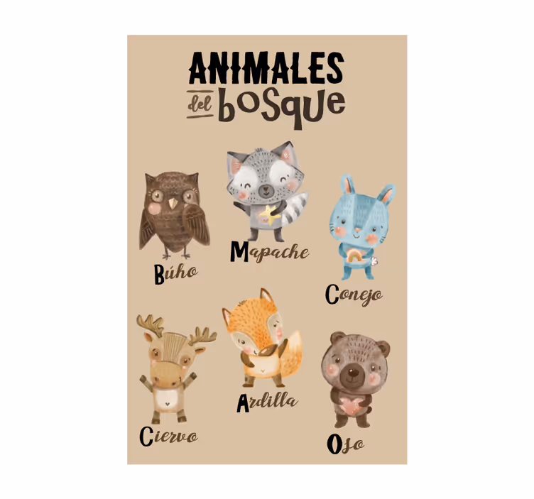 Tenda a rullo cameretta animali del bosco - TenStickers