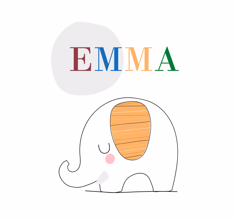 Tenda a rullo cameretta elefantino personalizzato - TenStickers