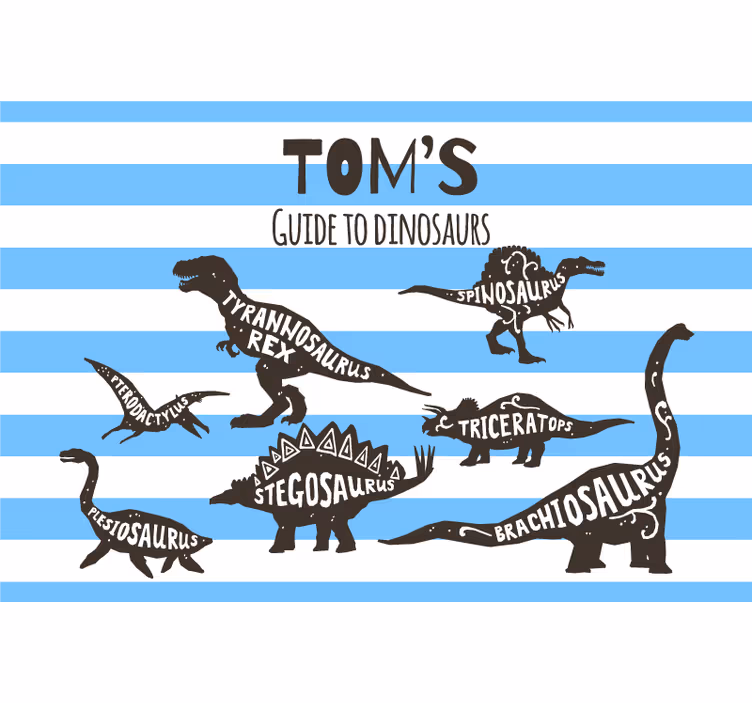 Tenda a rullo cameretta nomi di dinosauri personalizzati - TenStickers