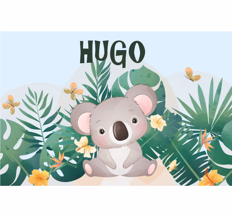 Tenda a rullo cameretta koala carino per bambino con nome - TenStickers