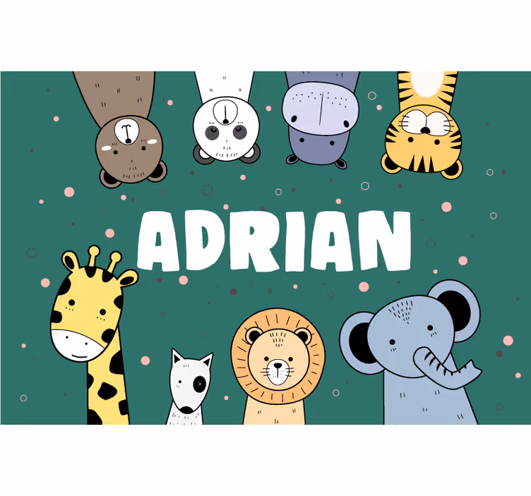 Tenda a rullo cameretta banner con animali carini - TenStickers