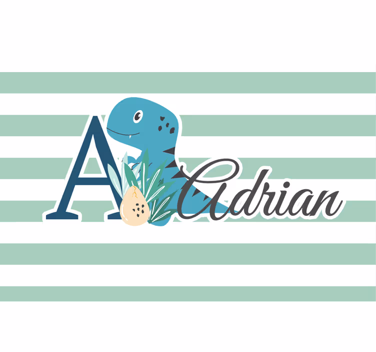 Tenda a rullo cameretta animali carini dinosauro con nome - TenStickers