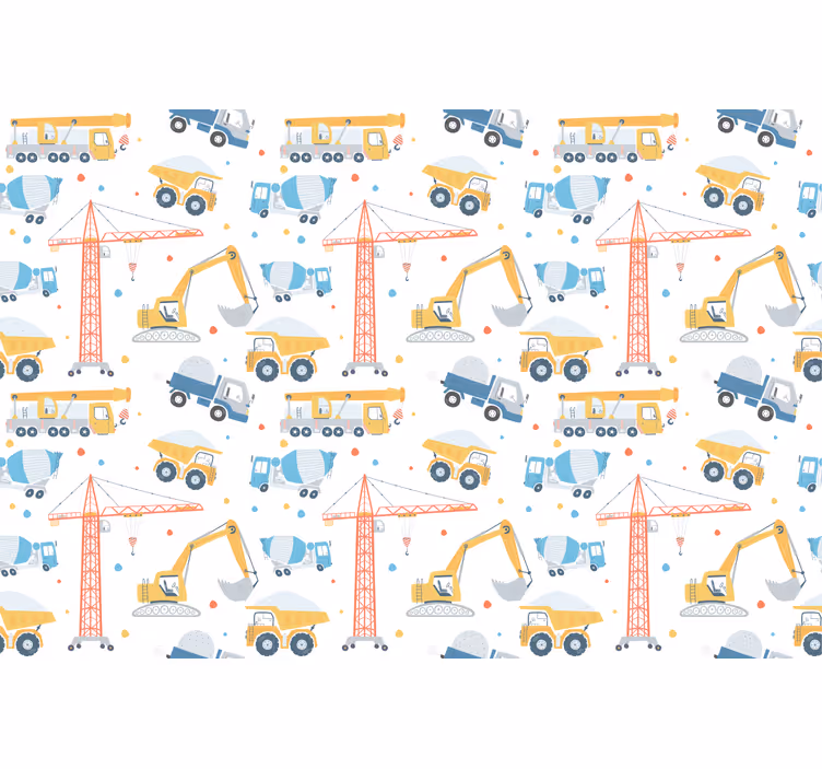 Tenda a rullo cameretta veicoli da costruzione pastello - TenStickers