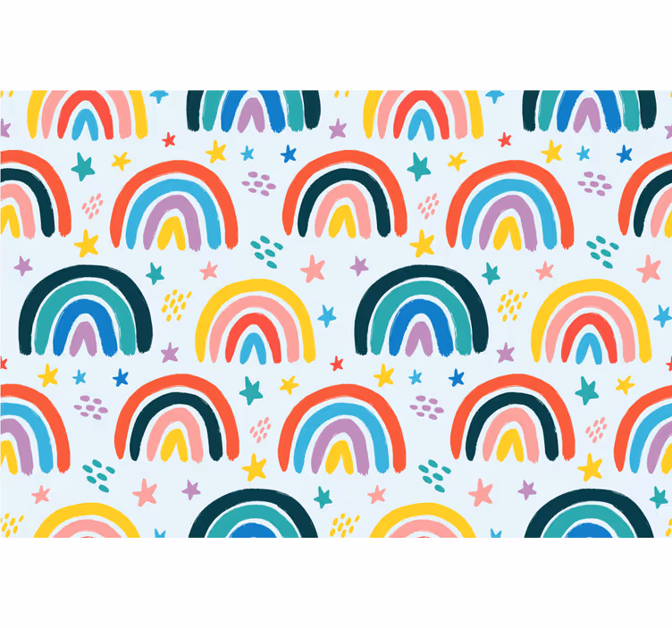 Tenda a rullo cameretta con tanti arcobaleni colorati - TenStickers