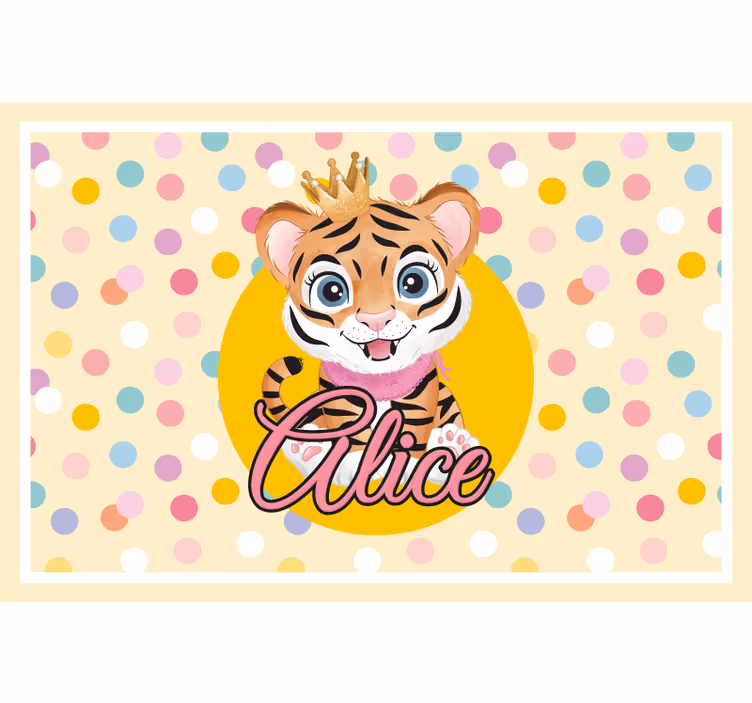 Tenda a rullo cameretta tigre carina con nome - TenStickers