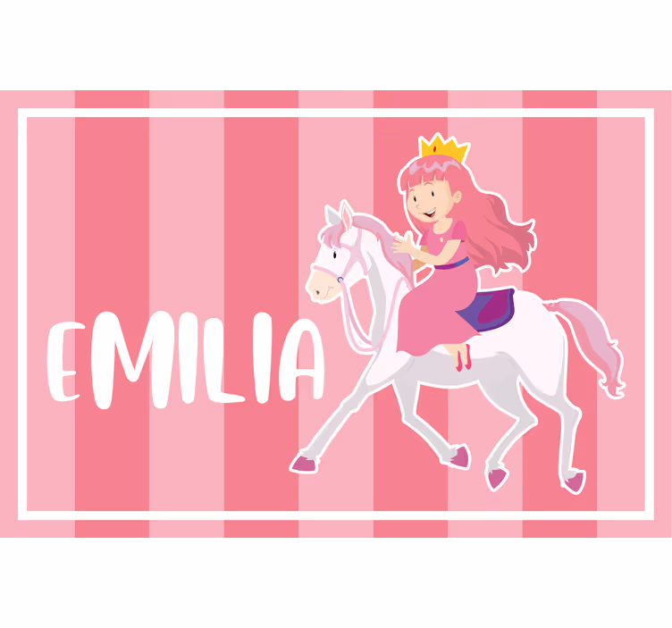 Tenda a rullo cameretta principessa rosa a cavallo bianco - TenStickers