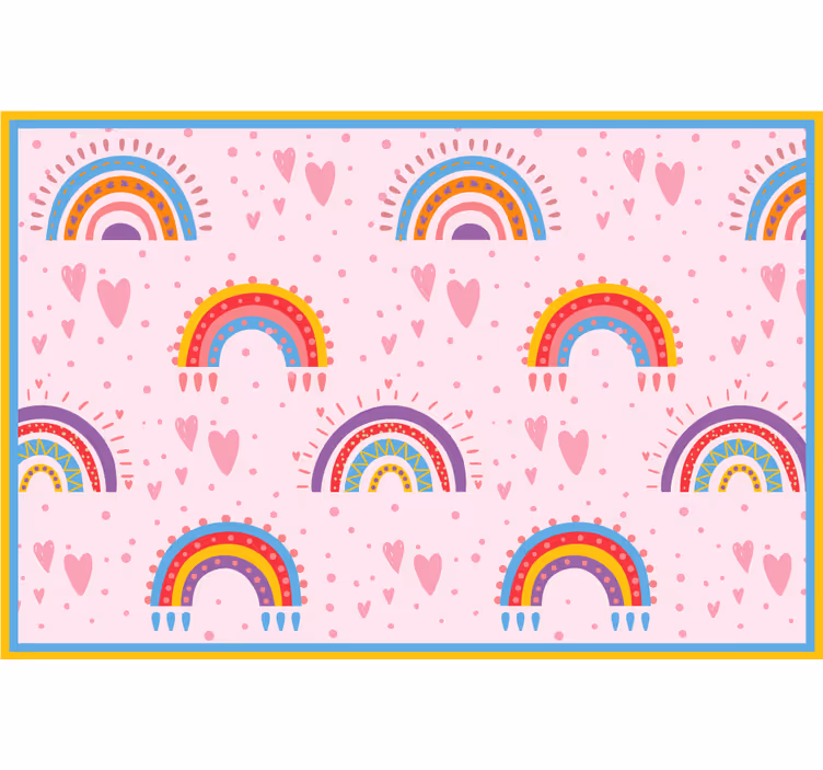 Tenda a rullo cameretta pois rosa e arcobaleni colorati - TenStickers