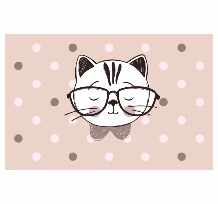 Tenda a rullo cameretta gatto intelligente con occhiali - TenStickers