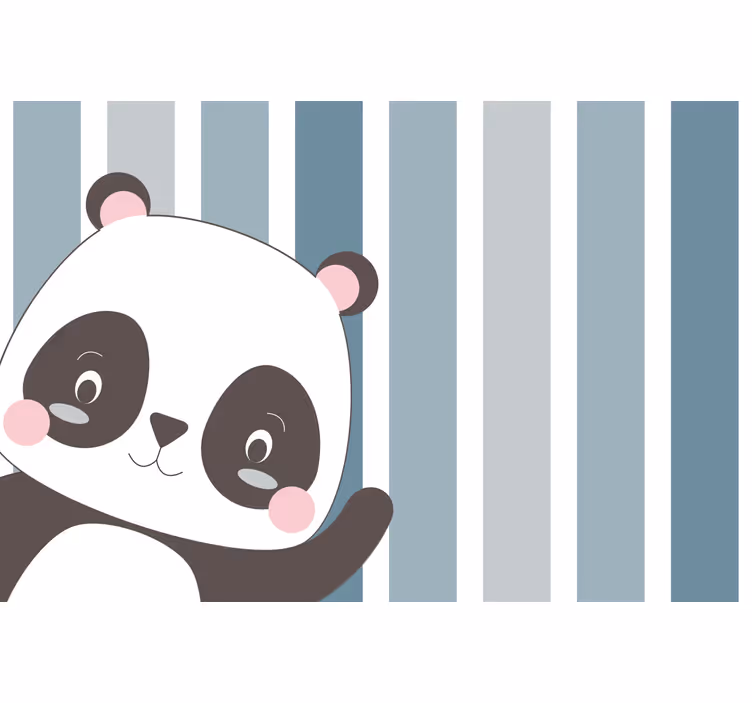 Tenda a rullo cameretta sfondo righe panda felice - TenStickers