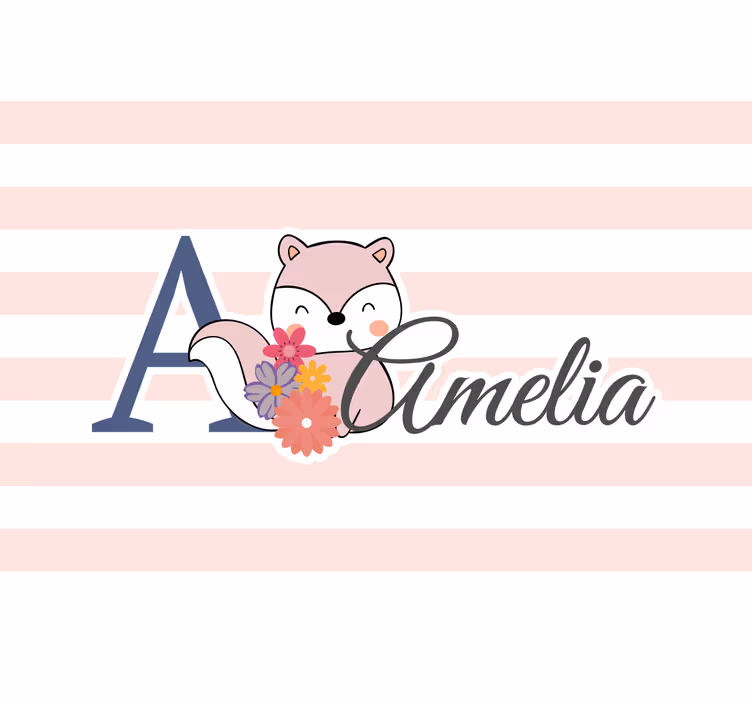 Tenda a rullo cameretta scoiattolo carino con nome - TenStickers