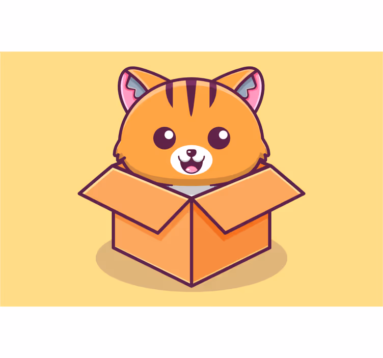 Tenda a rullo cameretta gatto nella scatola - TenStickers