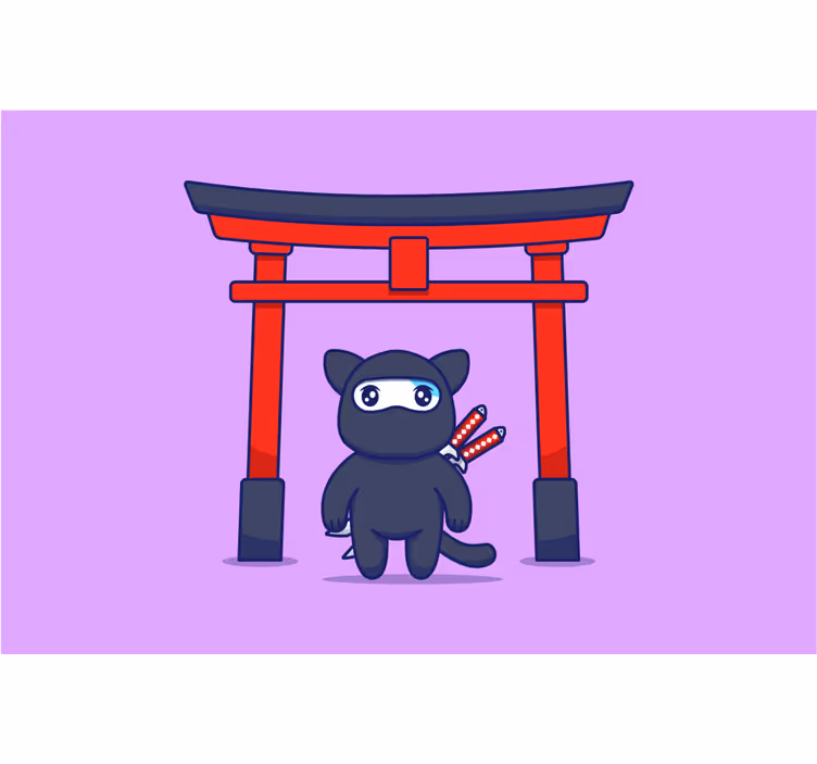 Tenda a rullo cameretta gatto ninja - TenStickers