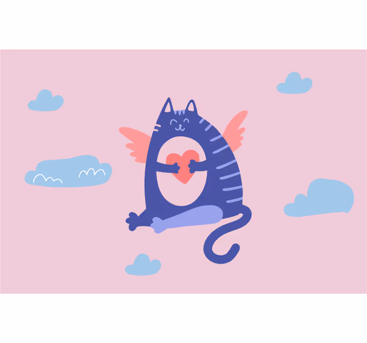 Tenda a rullo cameretta gattino volante adorabile - TenStickers