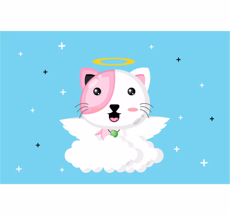 Tenda a rullo cameretta gatto angelo - TenStickers