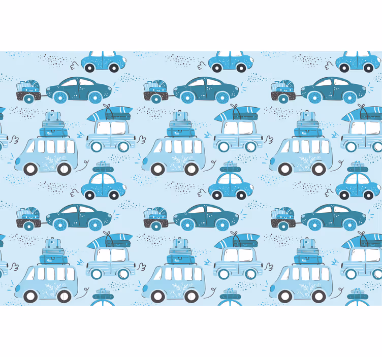 Tenda a rullo cameretta veicoli cittadini blu stile nordico - TenStickers