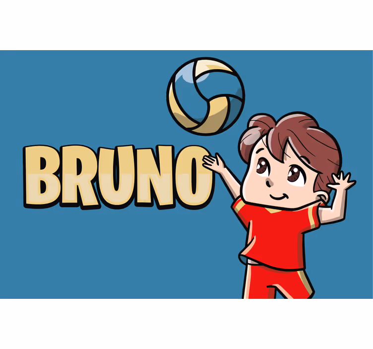 Tenda a rullo cameretta giocatore di volley personalizzato - TenStickers