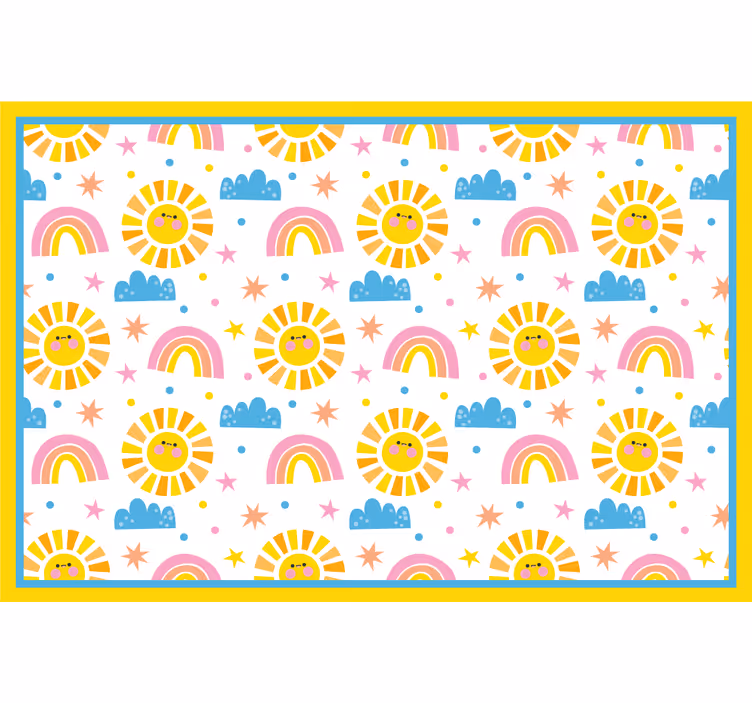 Tenda a rullo cameretta arcobaleni sole e nuvole - TenStickers