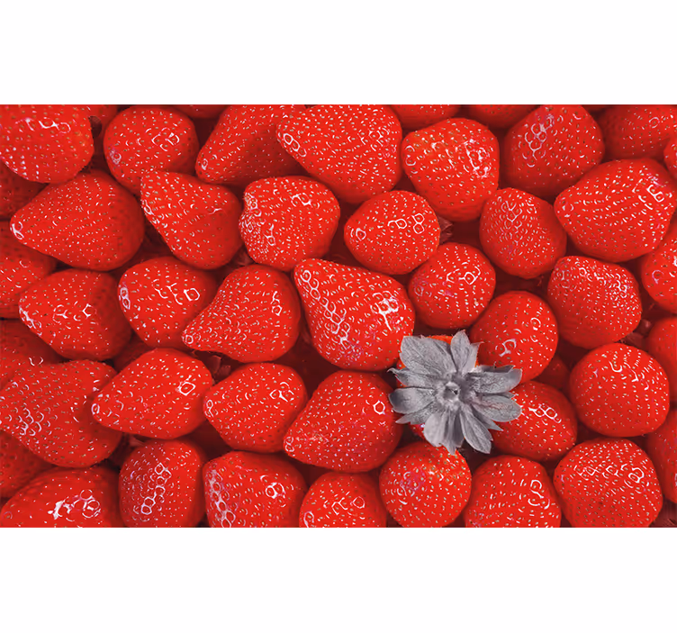 Tenda a rullo cucina con murale di fragole vivaci - TenStickers