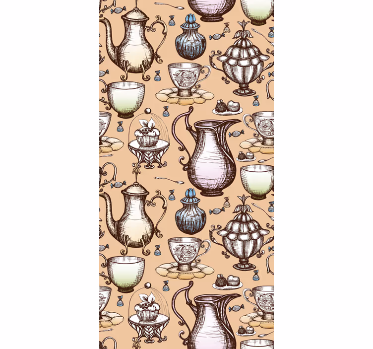 Tenda a rullo cucina collezione teiere - TenStickers