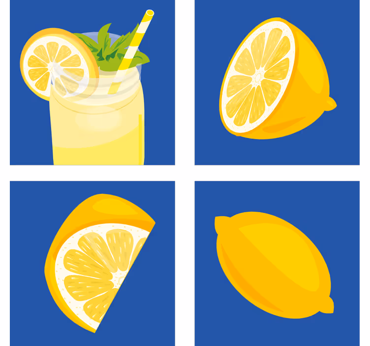 Tenda a rullo cucina piastrelle succo di limone - TenStickers