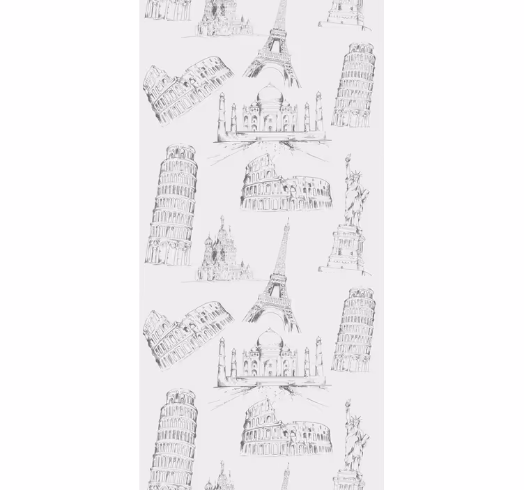 Tenda a rullo cucina motivo monumenti famosi - TenStickers