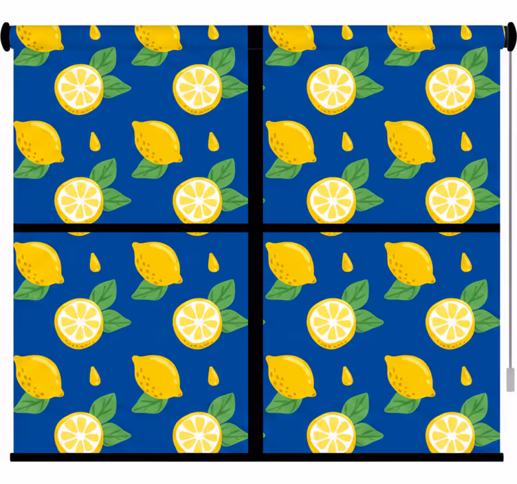 Tenda a rullo cucina piastrelle limoni disegnate a mano - TenStickers