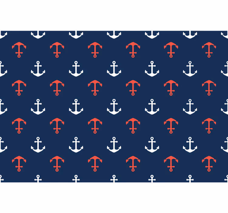 Tenda a rullo blu piccole ancore - TenStickers