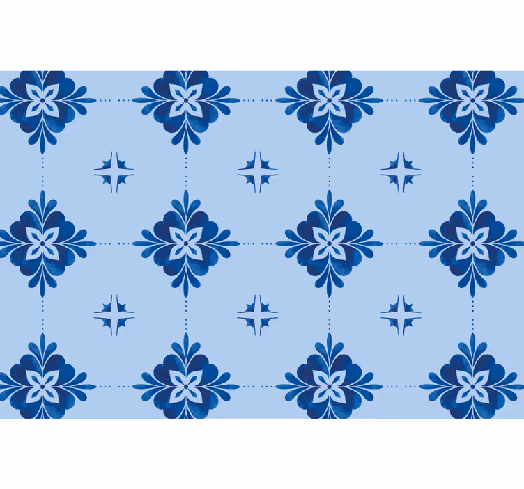 Tenda a rullo blu piastrelle blu vorticate - TenStickers