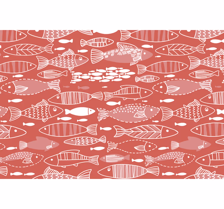Tenda a rullo rossa molti pesci sotto il mare - TenStickers