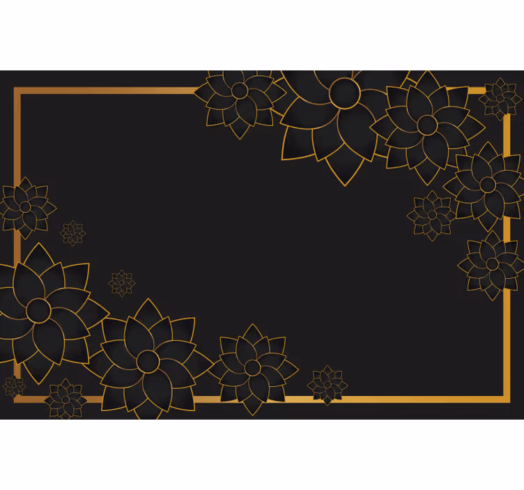 Tenda a rullo nera stile elegante con piante - TenStickers