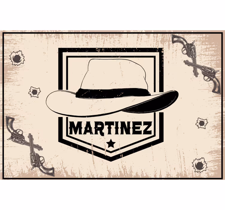 Tenda a rullo beige cappello da cowboy personalizzato - TenStickers