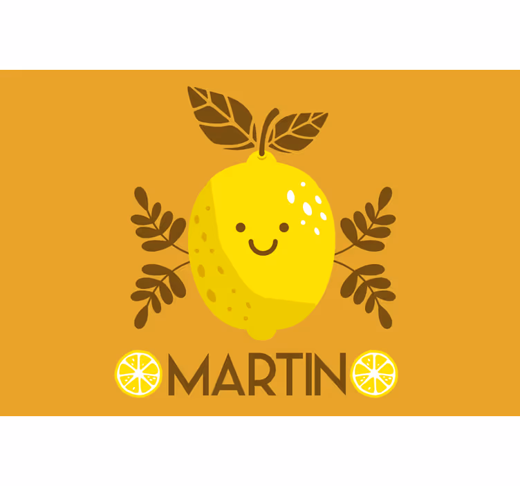 Tenda a rullo beige limoni sorridenti personalizzati - TenStickers