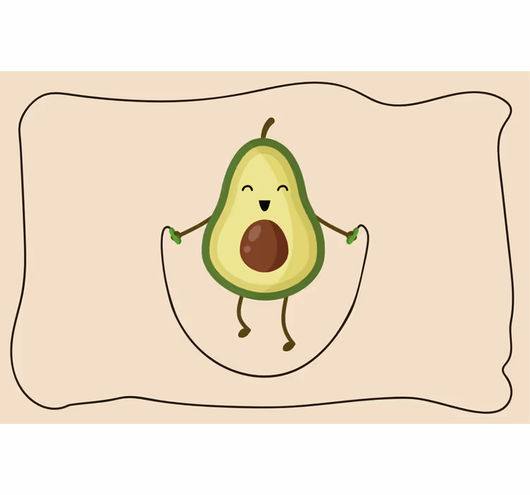 Tenda a rullo beige avocado divertente con corda - TenStickers