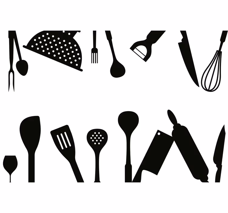 Tenda a rullo nera accessori da cucina - TenStickers