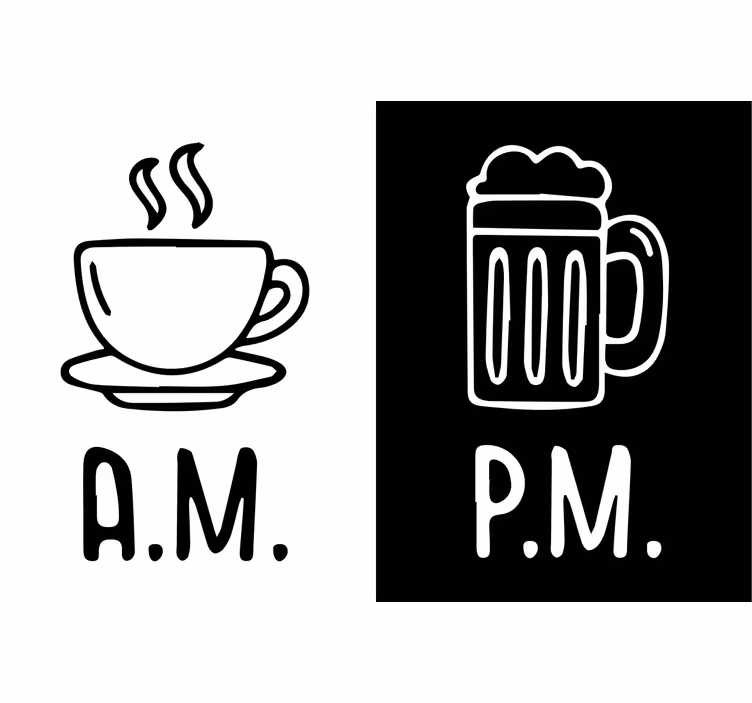 Tenda a rullo nera caffè e birra mattina e sera - TenStickers