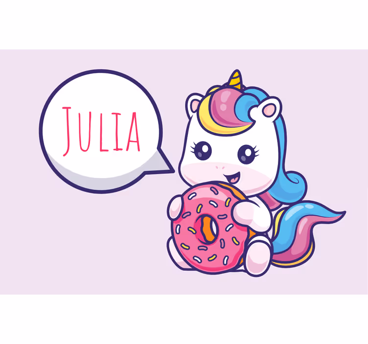 Tenda a rullo porpora unicorno con ciambella - TenStickers