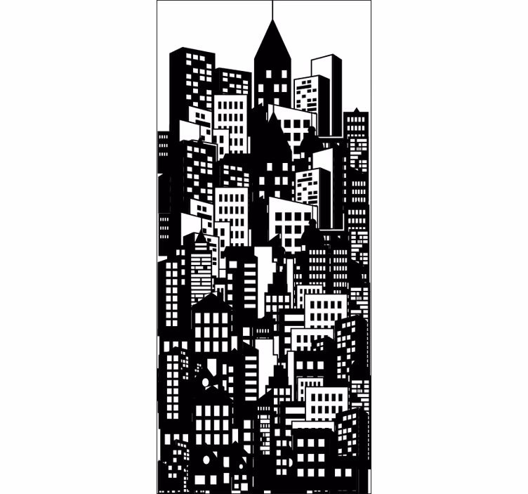 Tenda a rullo per ufficio pellicola skyline città - TenStickers