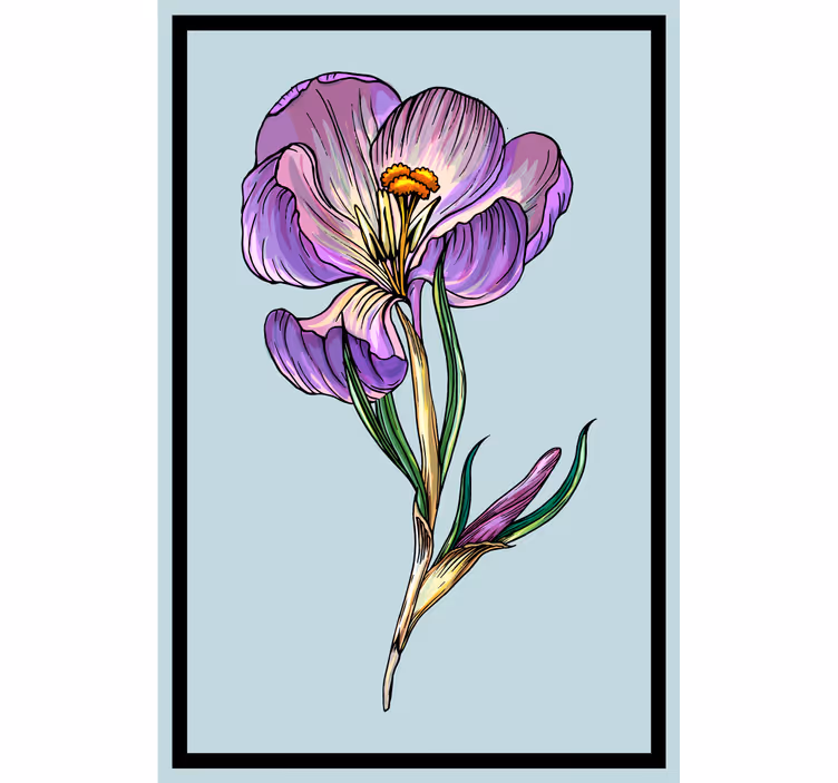 Tenda a rullo soggiorno disegno dolce crocus blu - TenStickers