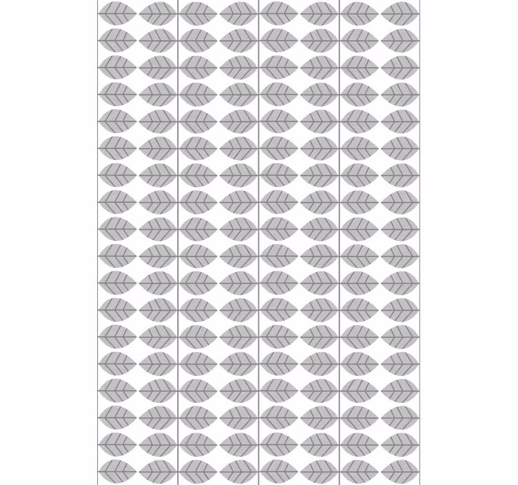 Tenda a rullo soggiorno motivo foglie grigie - TenStickers