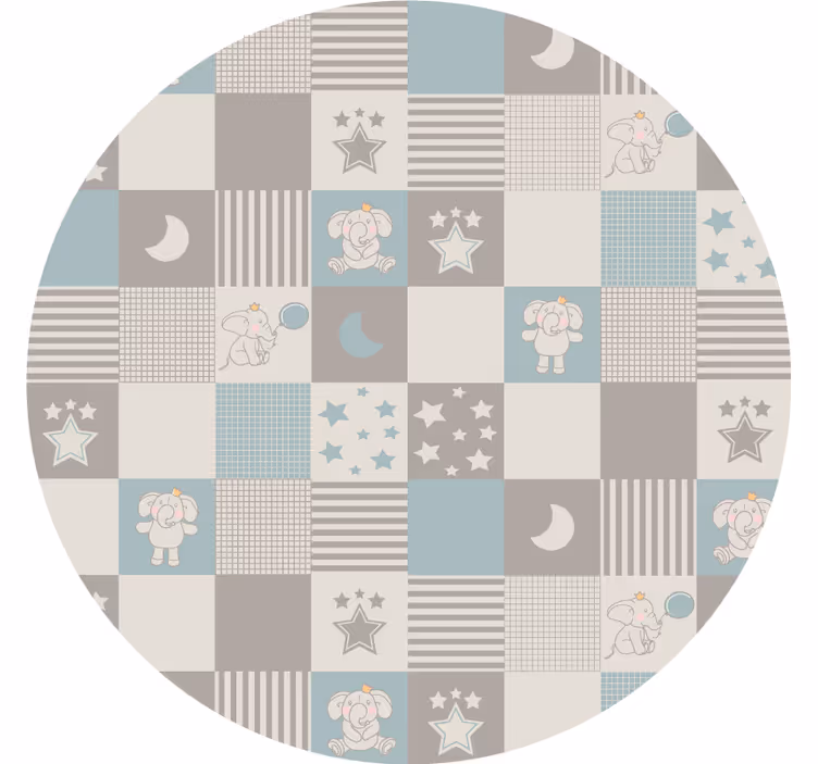 Tenda a rullo camera da letto piastrelle blu elefanti - TenStickers