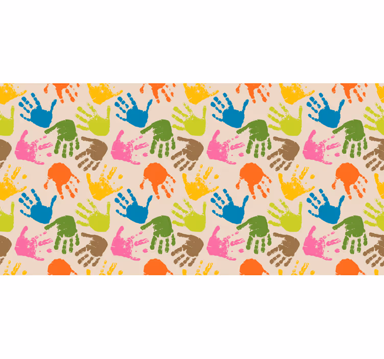 Tenda a rullo cameretta mani acquerello su sfondo beige - TenStickers