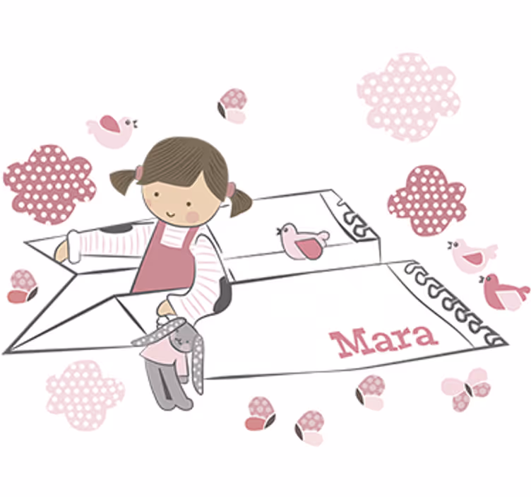 Tenda a rullo cameretta adesivo decorativo aereo bambina - TenStickers