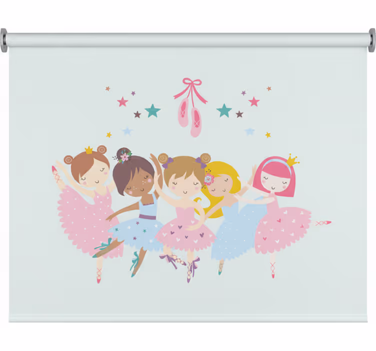 Tenda a rullo cameretta illustrazione colorata balletto - TenStickers
