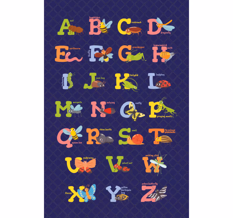 Tenda a rullo cameretta abecedario in inglese - TenStickers
